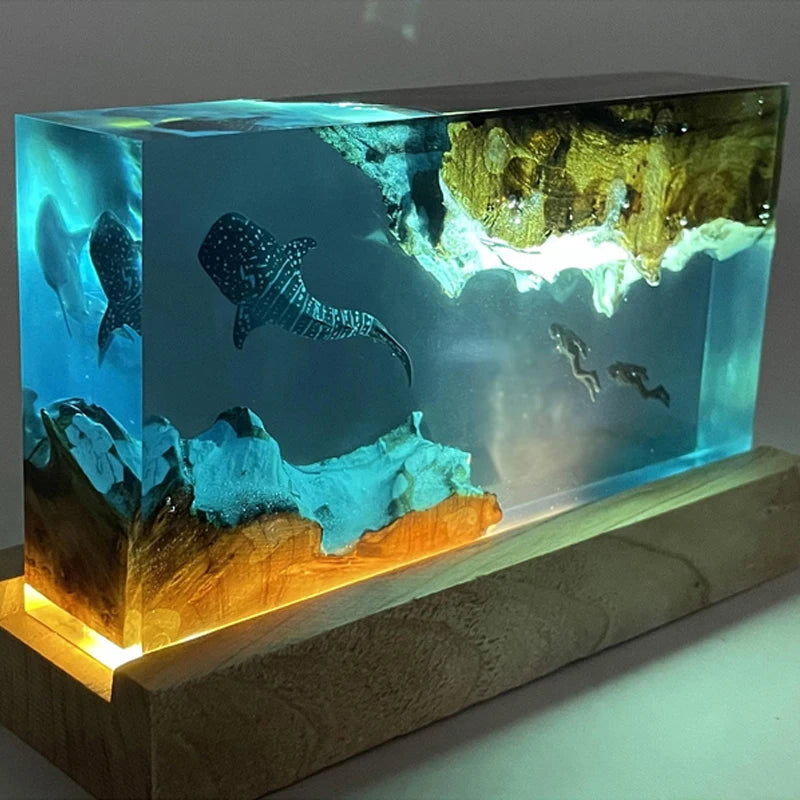 Ocean Glow Resin Lamp